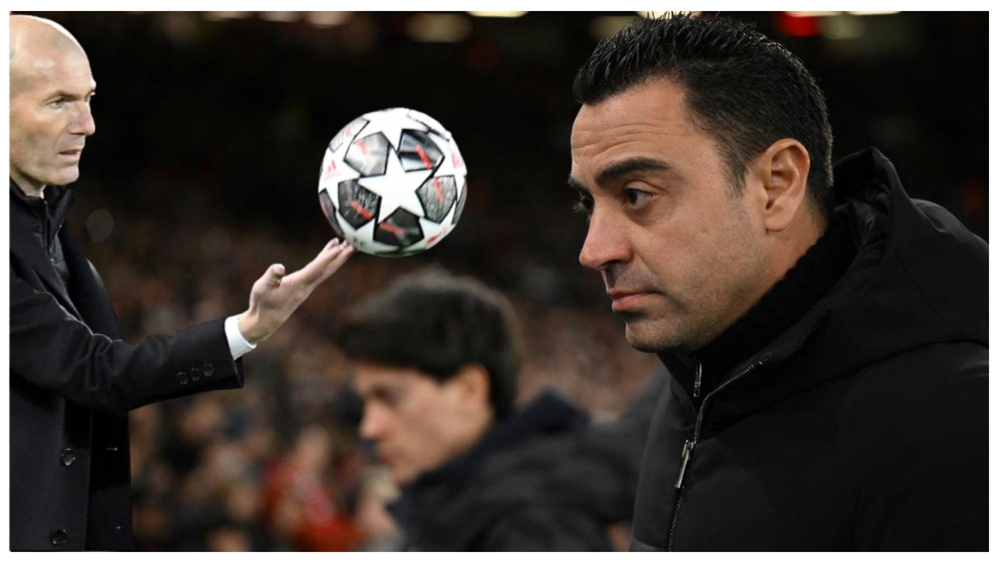 Zinedine Zidane y Xavi Hernández