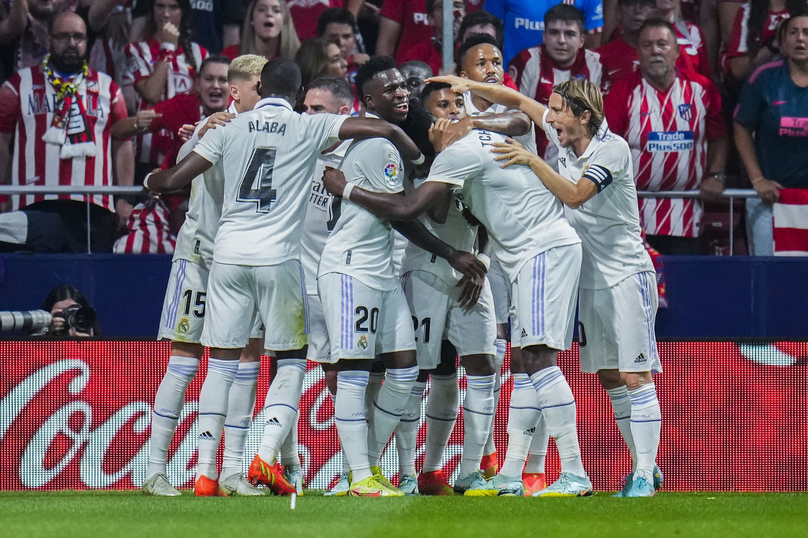 Los jugadores del Real Madrid celebran un gol esta temporada