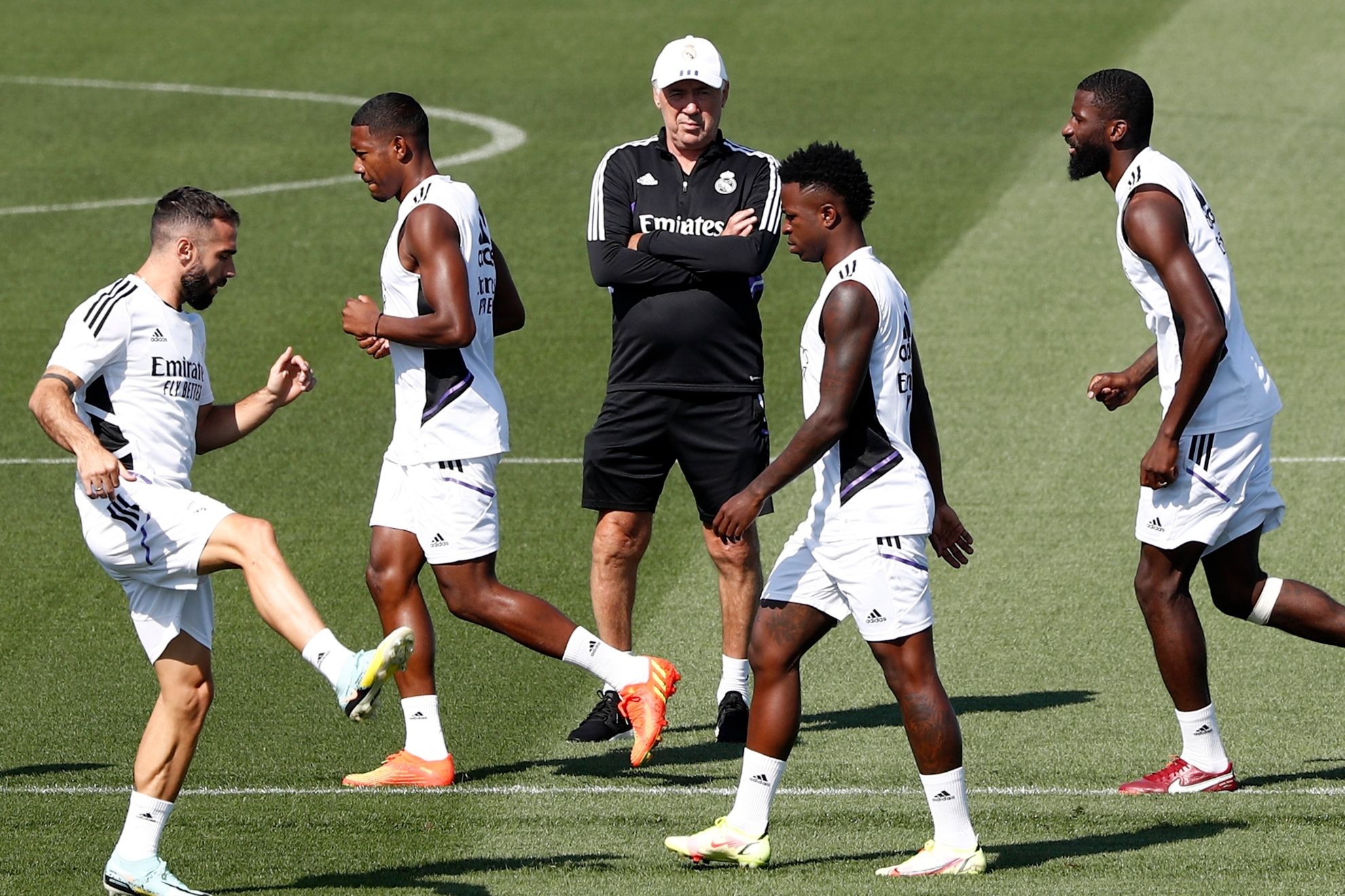 La plantilla del Real Madrid en un entrenamiento