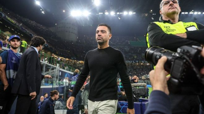 Xavi quedó retratado tras el partido de su equipo en Milán