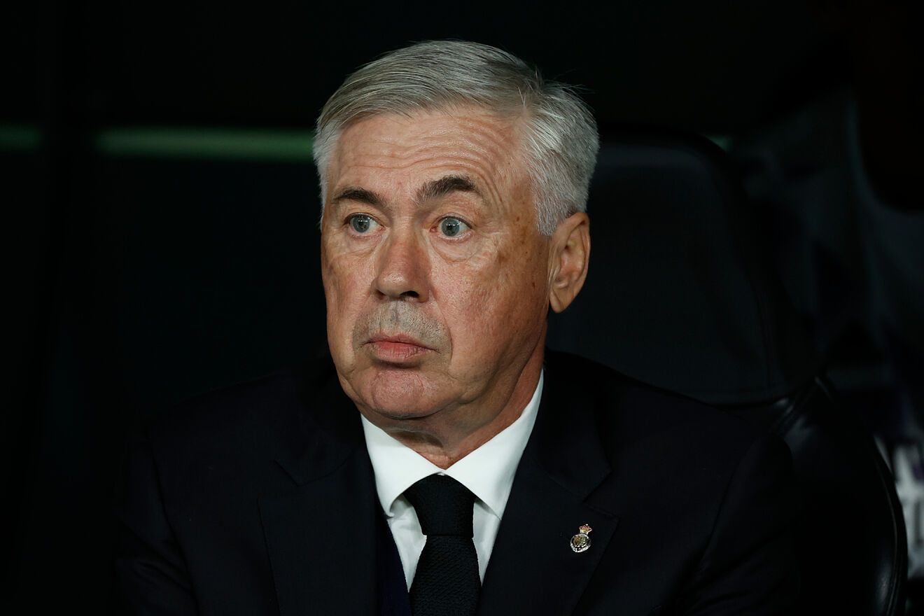 Carlo Ancelotti en el partido de ayer