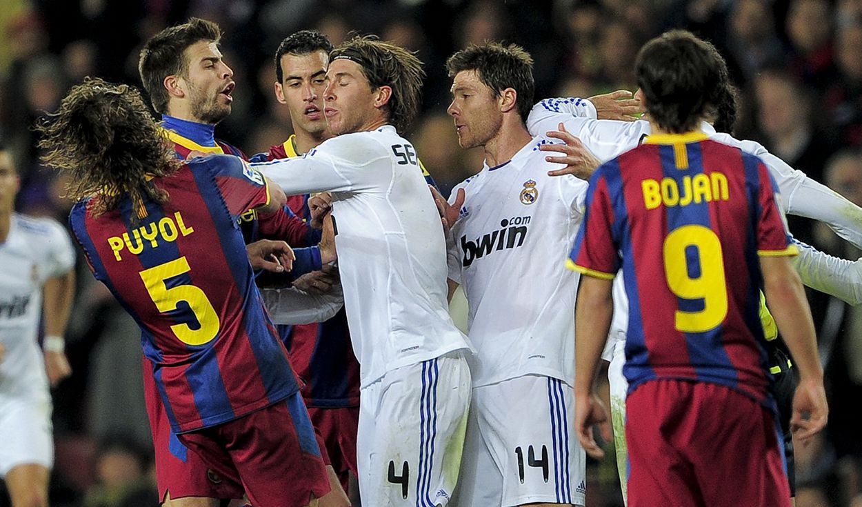 Una de las peores peleas en el Clásico de Liga entre el Real Madrid y el Barcelona