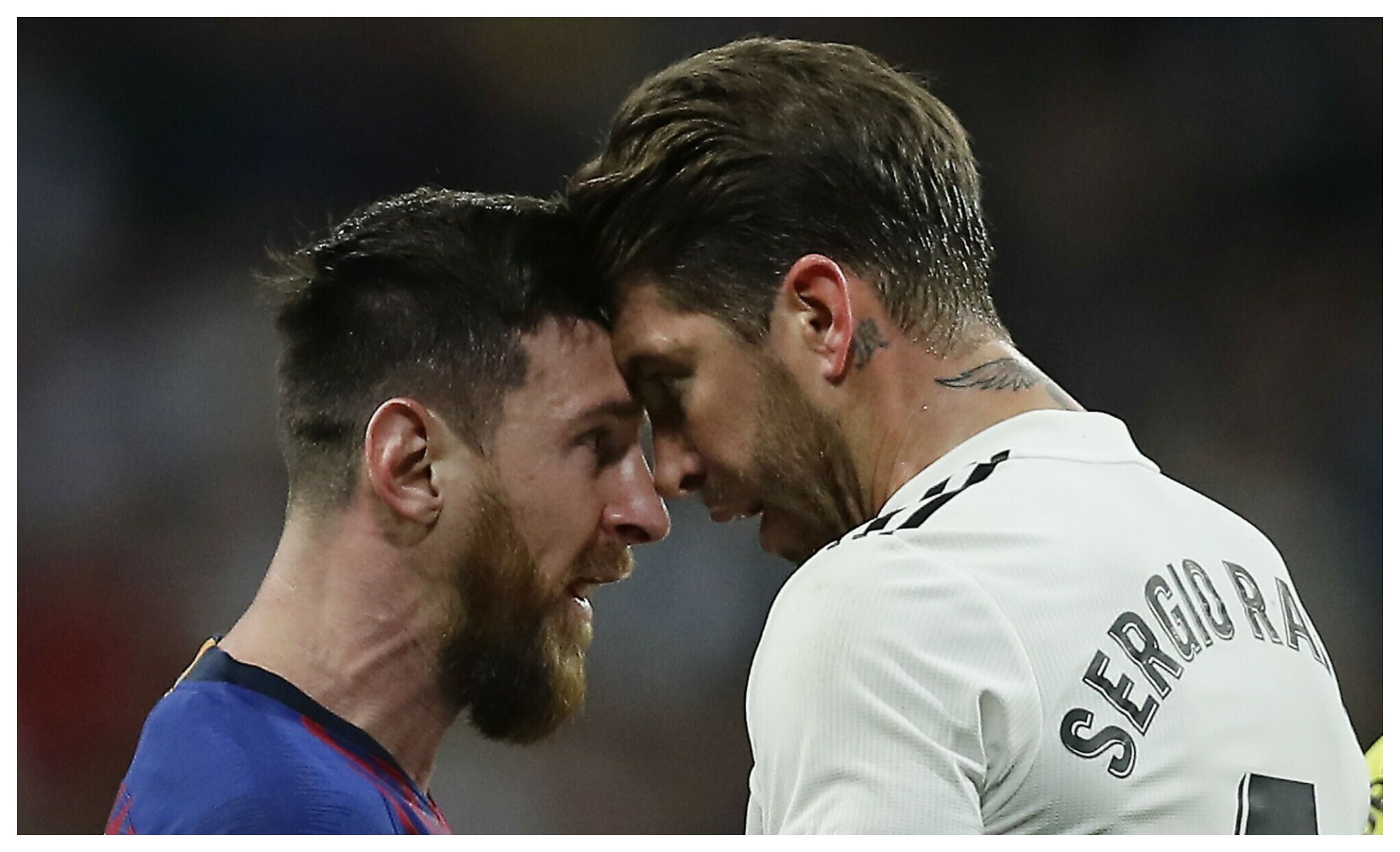 Leo Messi y Sergio Ramos en un Clásico