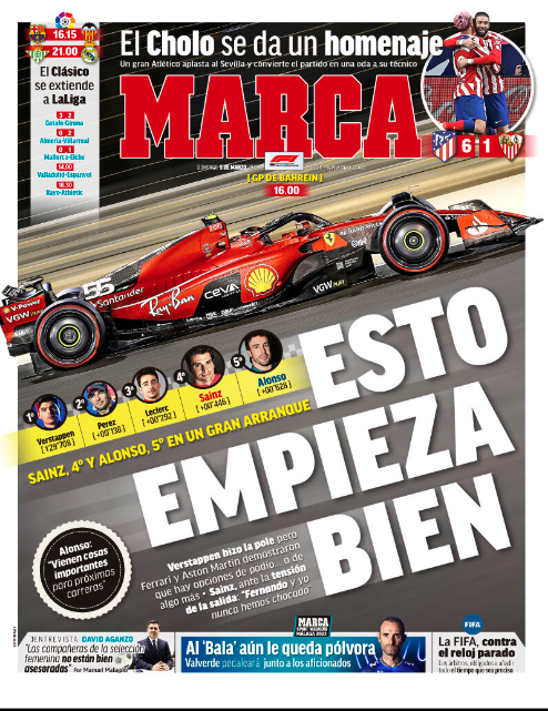 Portada de hoy del diario Marca Portada de hoy del diario Marca