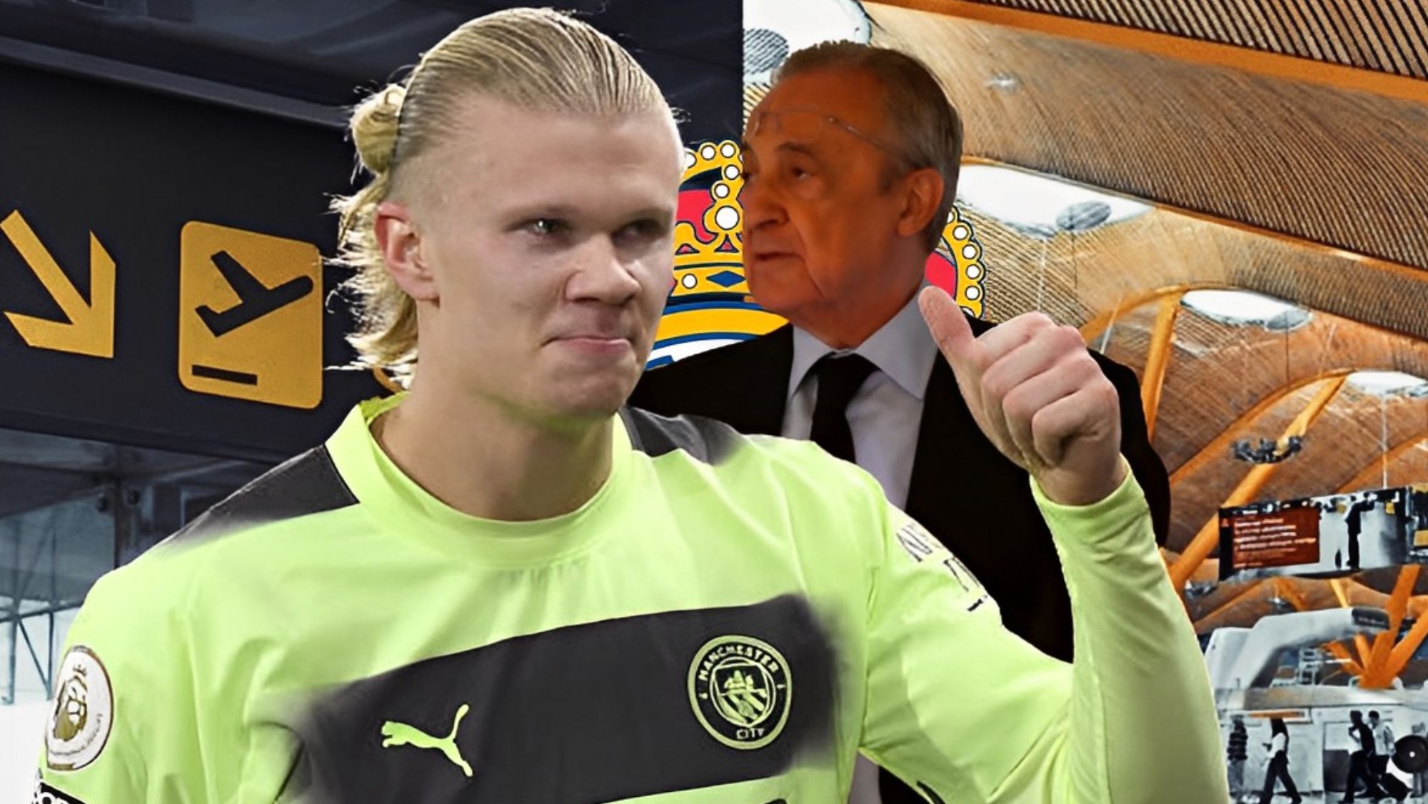 Erling Haaland y Florentino Pérez
