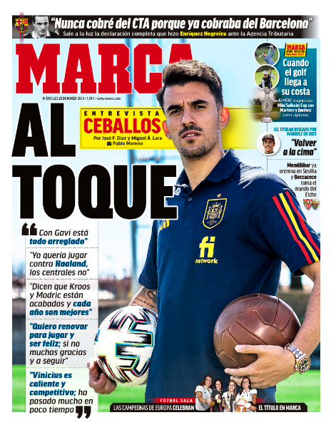 Portada de hoy del diario Marca Portada de hoy del diario Marca