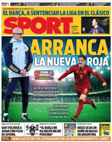 Portada de hoy del diario Sport Portada de hoy del diario Sport