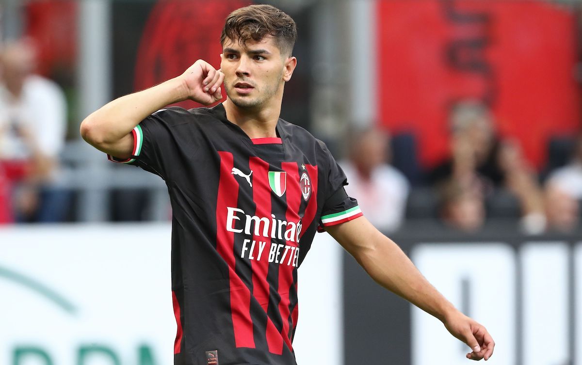Brahim Díaz celebra un gol con el Milan, su actual club