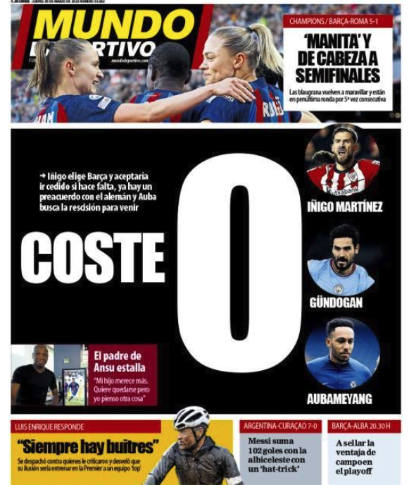 Portada de hoy de Mundo Deportivo Portada de hoy de Mundo Deportivo