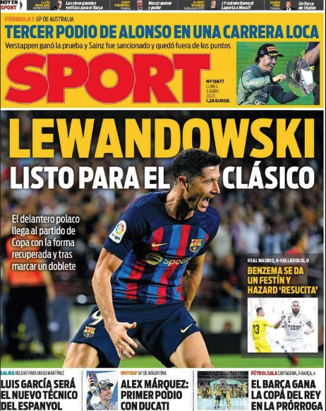 Portada de hoy de Sport Portada de hoy de Sport