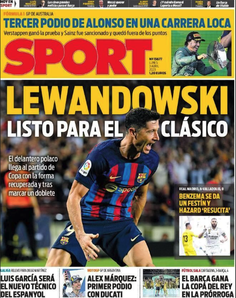 Portada de hoy de Sport