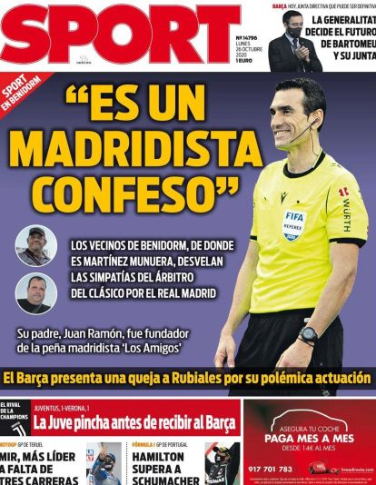 Bochornosa portada del Diario SPORT Bochornosa portada del Diario SPORT