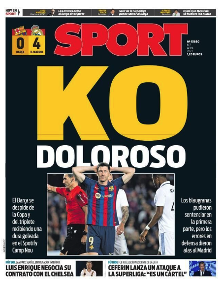 Portada de hoy del diario Sport