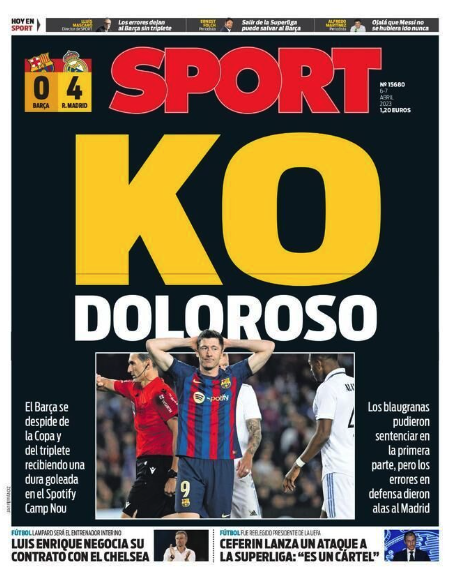 Portada de hoy del diario Sport Portada de hoy del diario Sport
