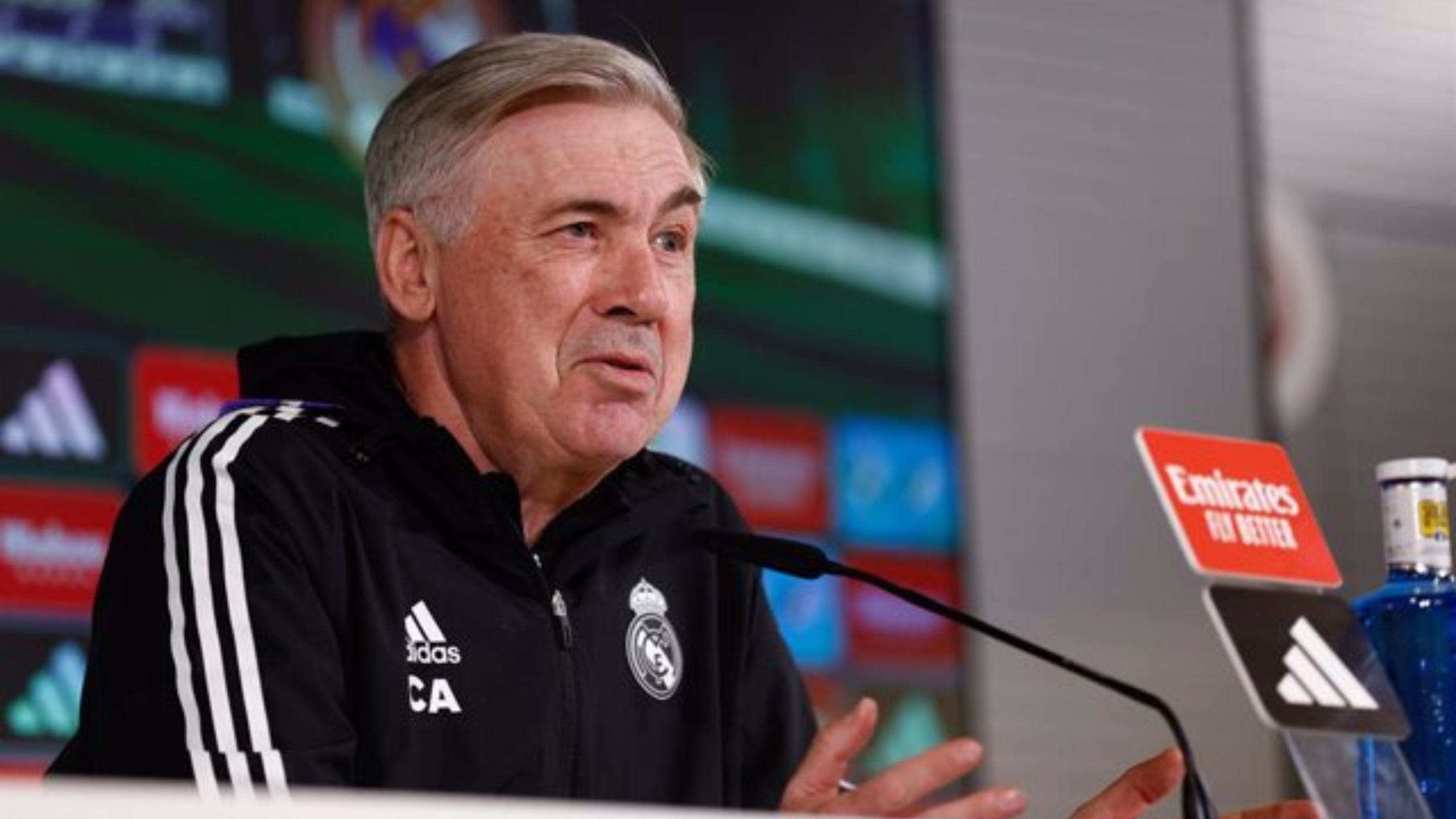 Carlo Ancelotti en una de sus últimas ruedas de prensa 