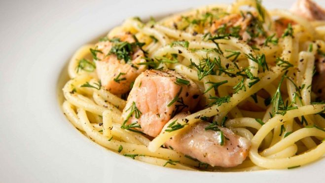 Pasta con salmón Pasta con salmón