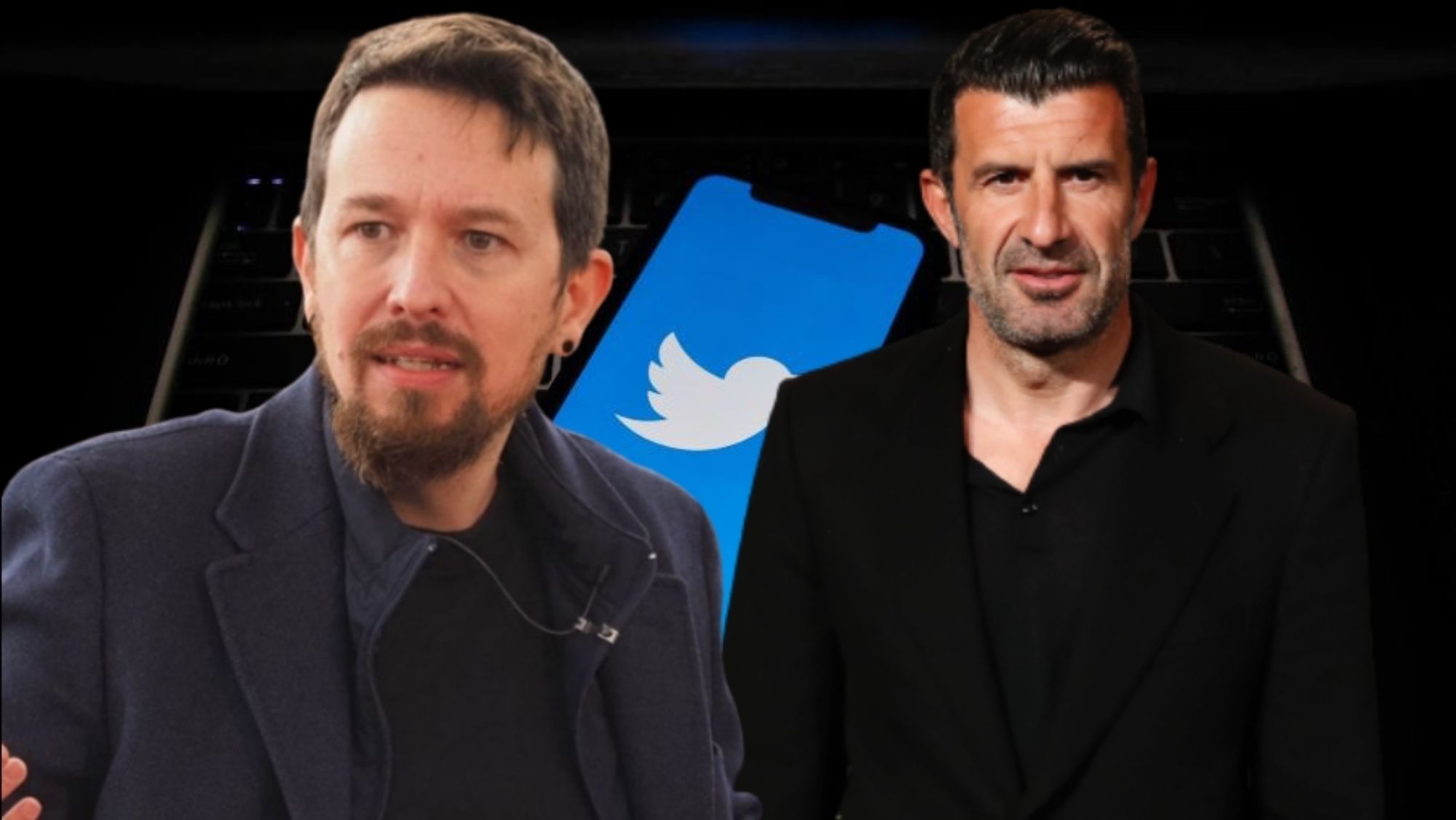 Pablo Iglesias y Luis Figo Pablo Iglesias y Luis Figo