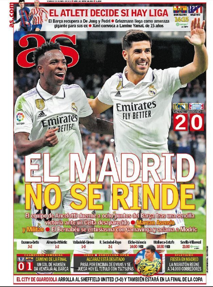 Portada de hoy del diario AS Portada de hoy del diario AS