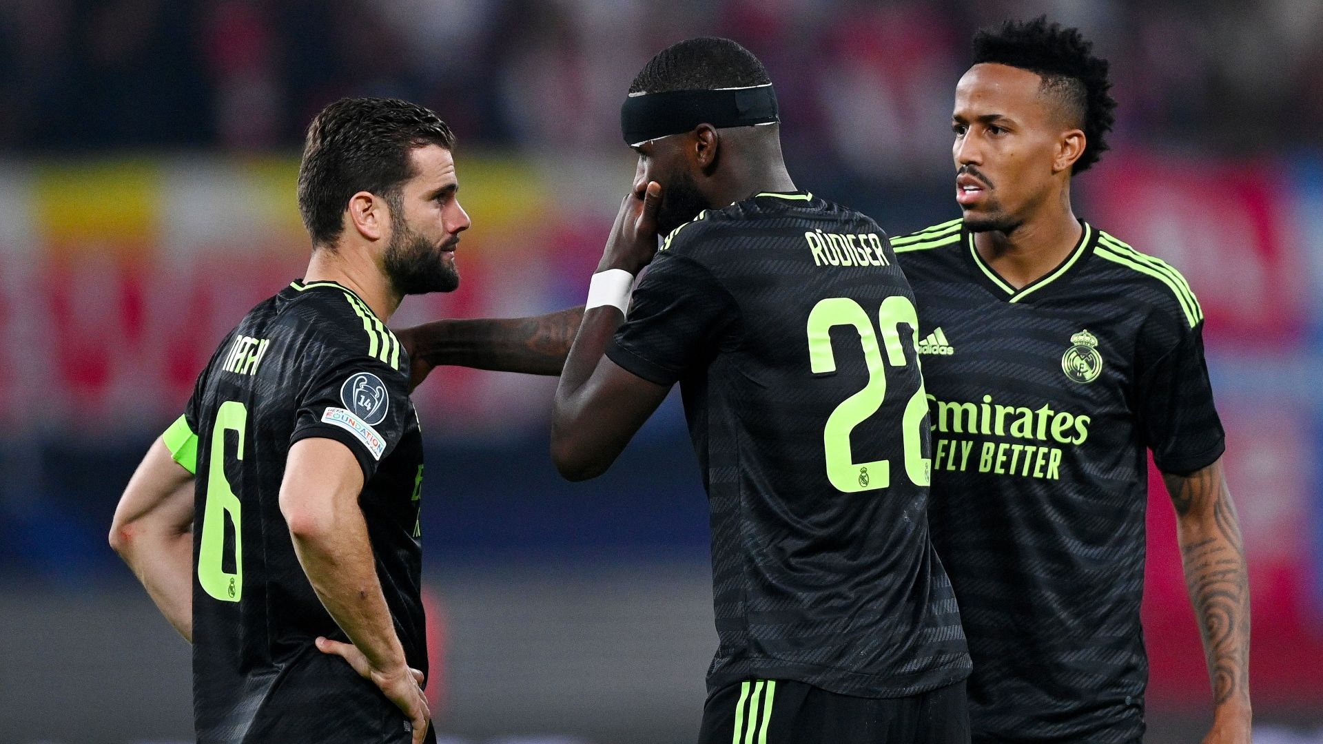 Nacho Fernández y Antonio Rüdiger, en el partido ante el Leipzig