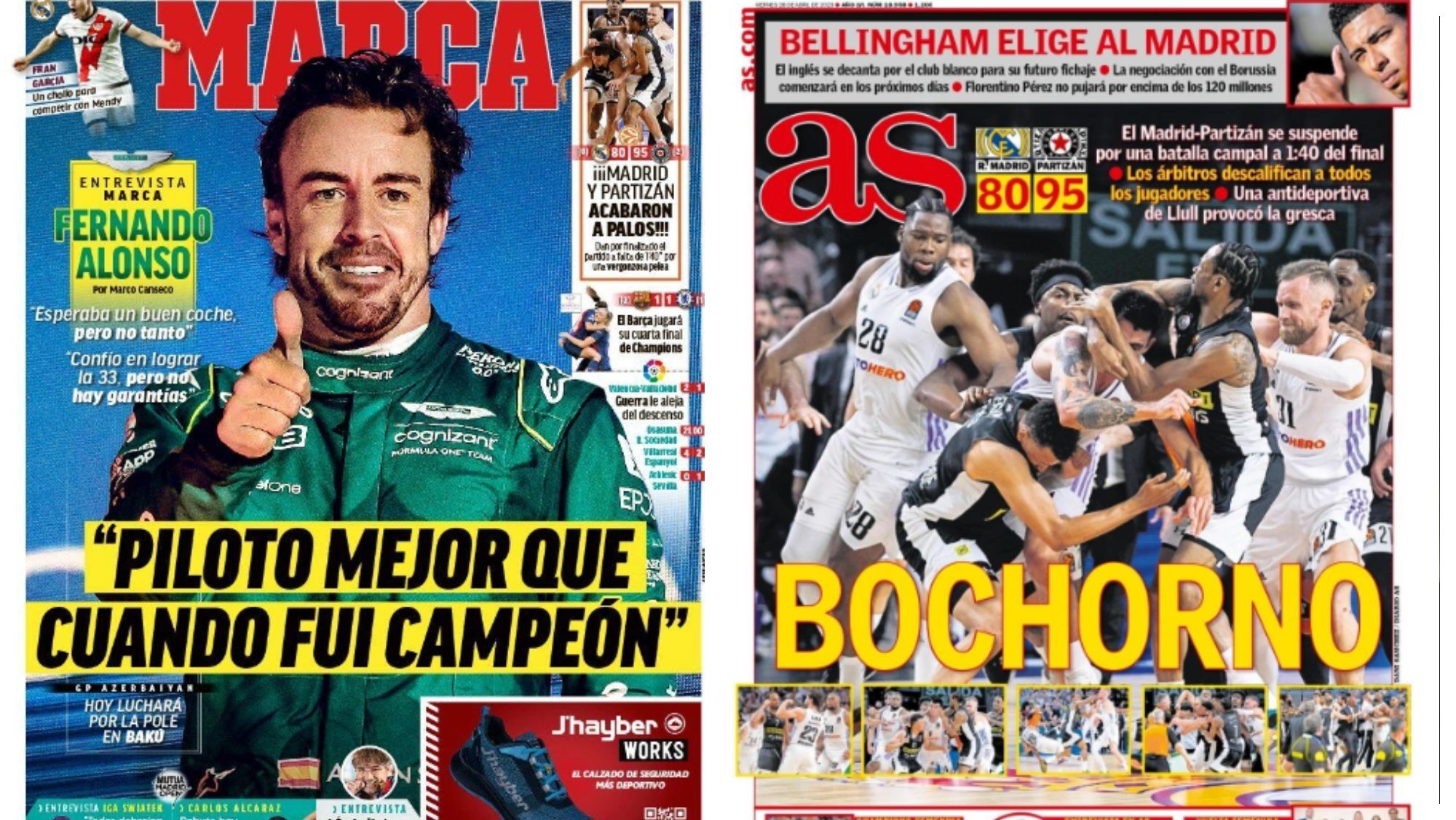 Portadas de hoy de los diarios deportivos, 28 de abril
