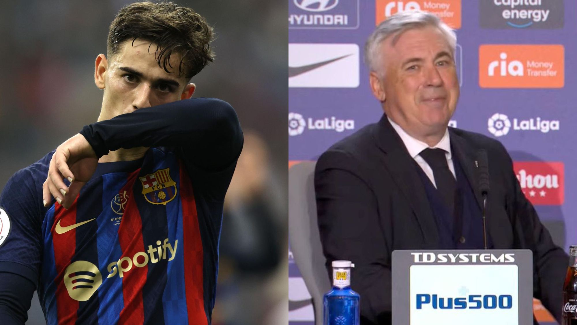 Carlo Ancelotti y Pablo Gavi Carlo Ancelotti y Pablo Gavi