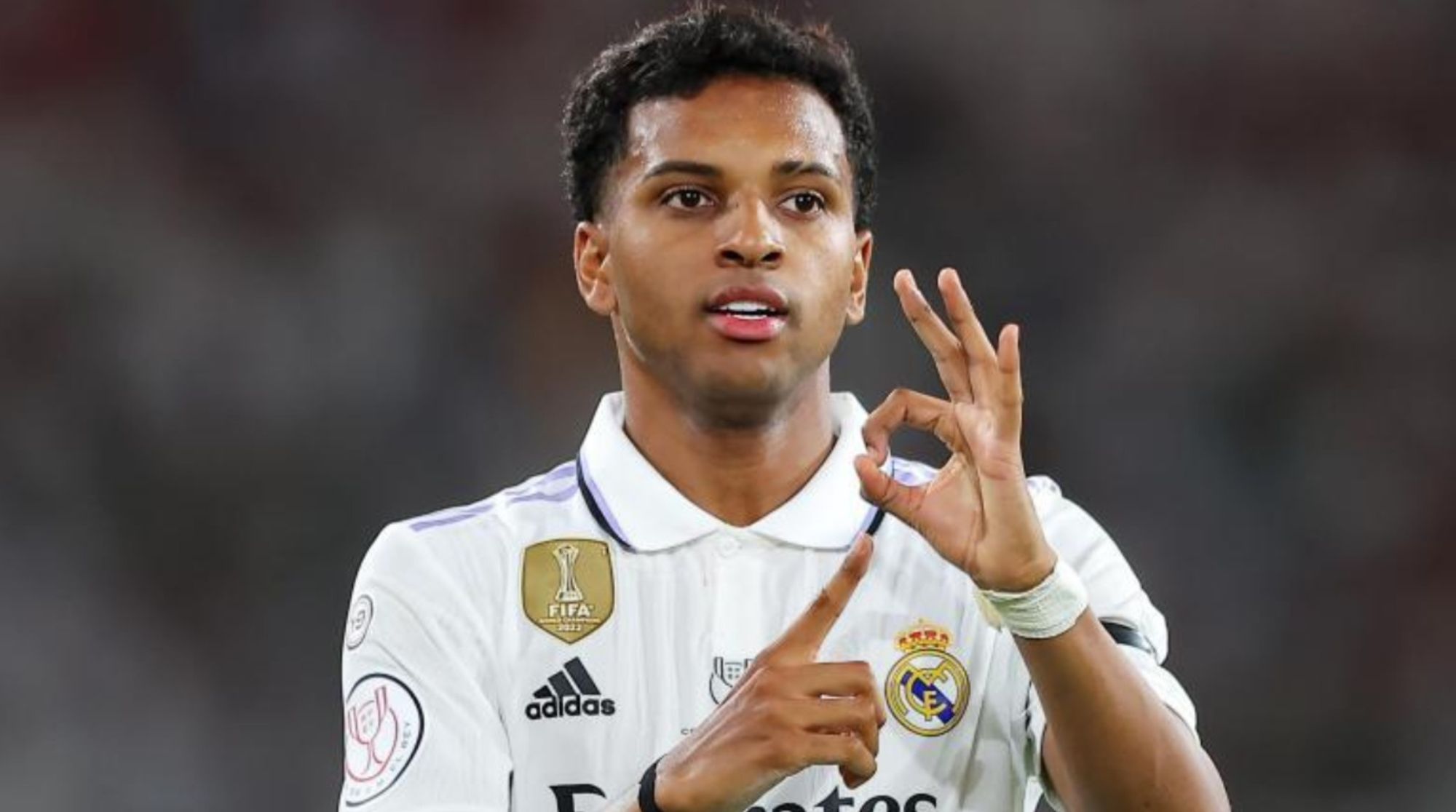El gesto de Rodrygo Goes tras anotar el segundo gol El gesto de Rodrygo Goes tras anotar el segundo gol