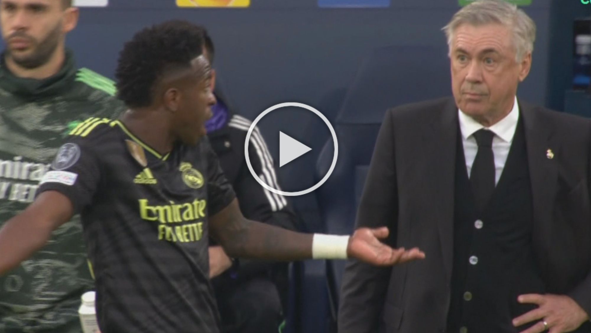 Vinicius desvela lo que le dijo enfadado a Ancelotti tras el gol del City