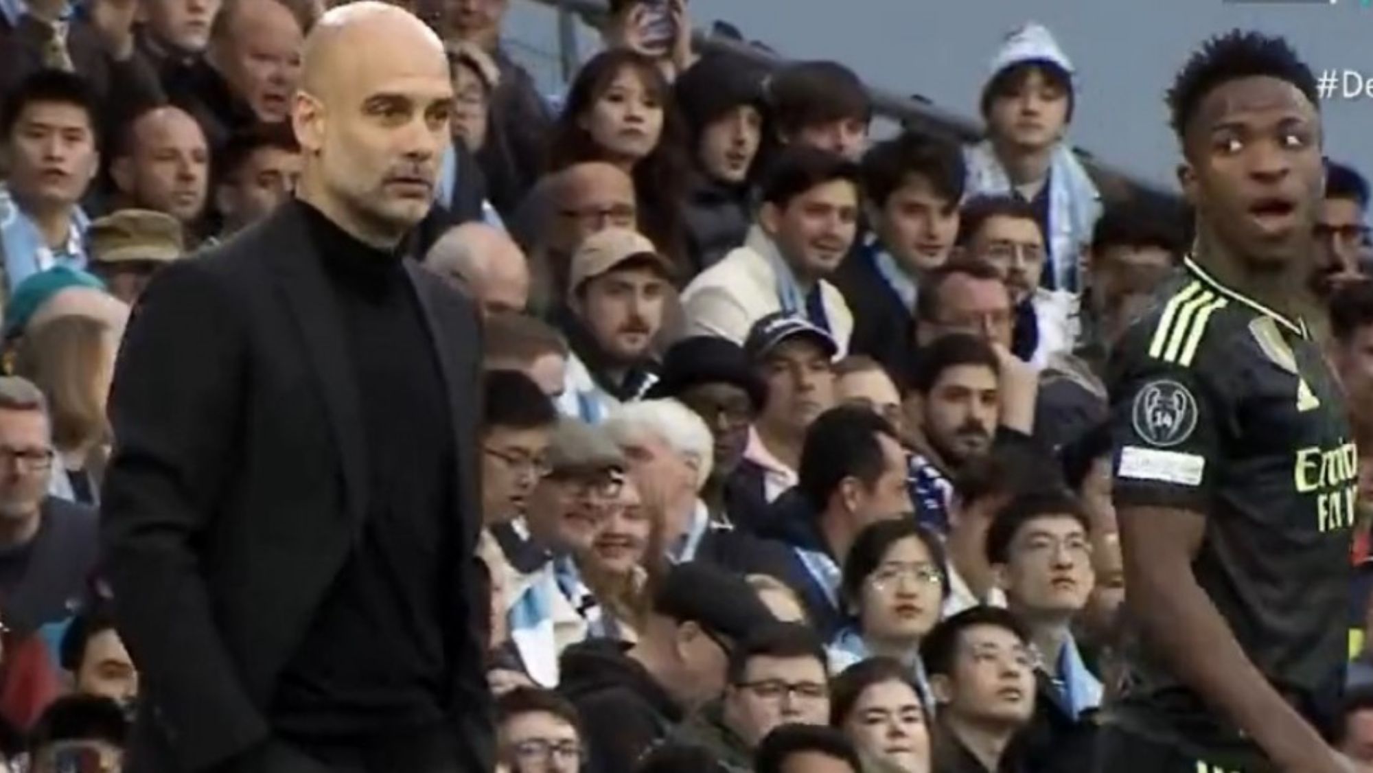 La provocación de Guardiola a Vinicius en pleno partido: cazado por las cámaras