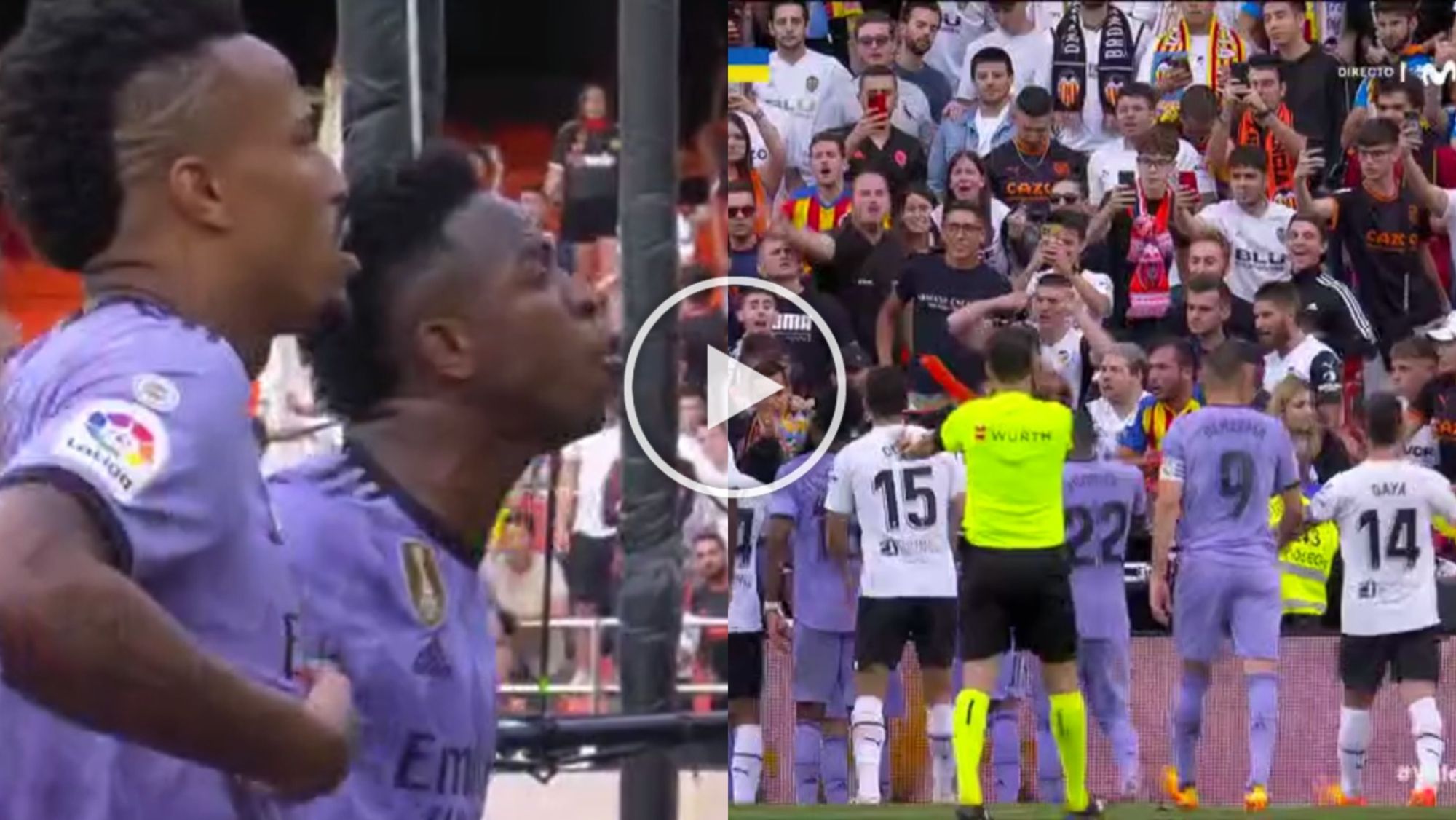 Vinicius pide a la policía la expulsión de un aficionado del Valencia: recibe un insulto racista