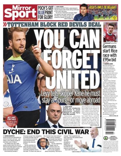 La portada del Mirror. La portada del Mirror.