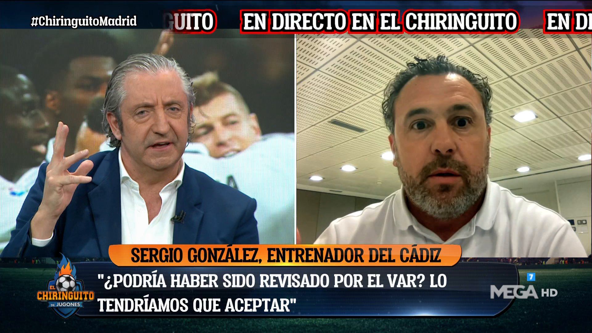 Sergio González y Josep Pedrerol ayer en 'El Chiringuito'