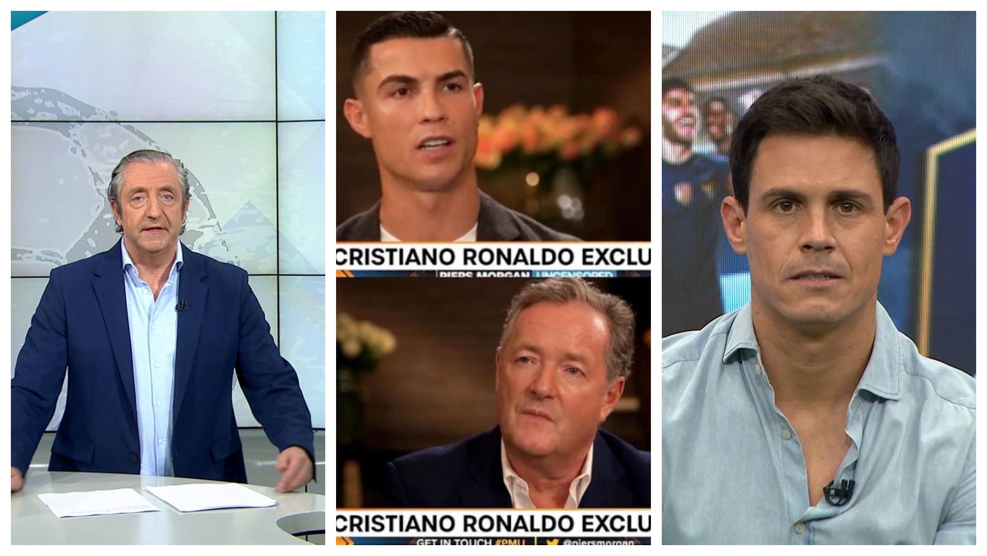 Josep Pedrerol, Cristiano Ronaldo, Piers Morgan y Edu Aguirre