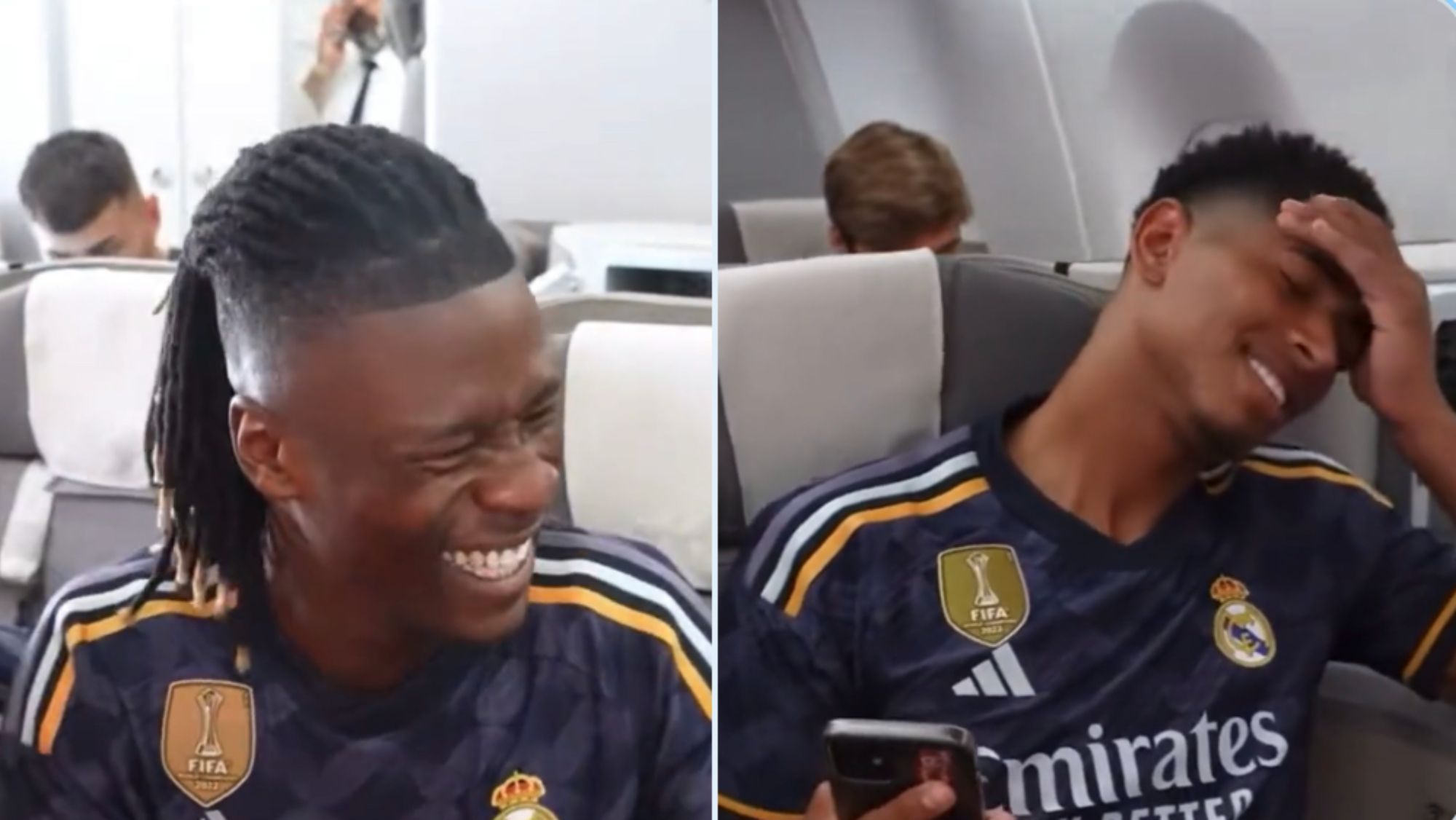 Camavinga se parte de risa de Bellingham en pleno vídeo: "Hermano, relájate"