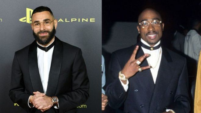 Los "looks" de Benzema y Tupac eran casi idénticos 