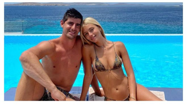 Thibaut Courtois y Mishel Gerzig Thibaut Courtois y Mishel Gerzig