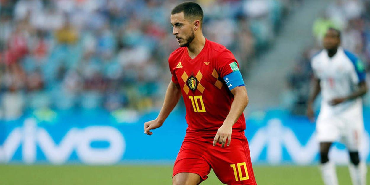 Eden Hazard jugando con la selección belga