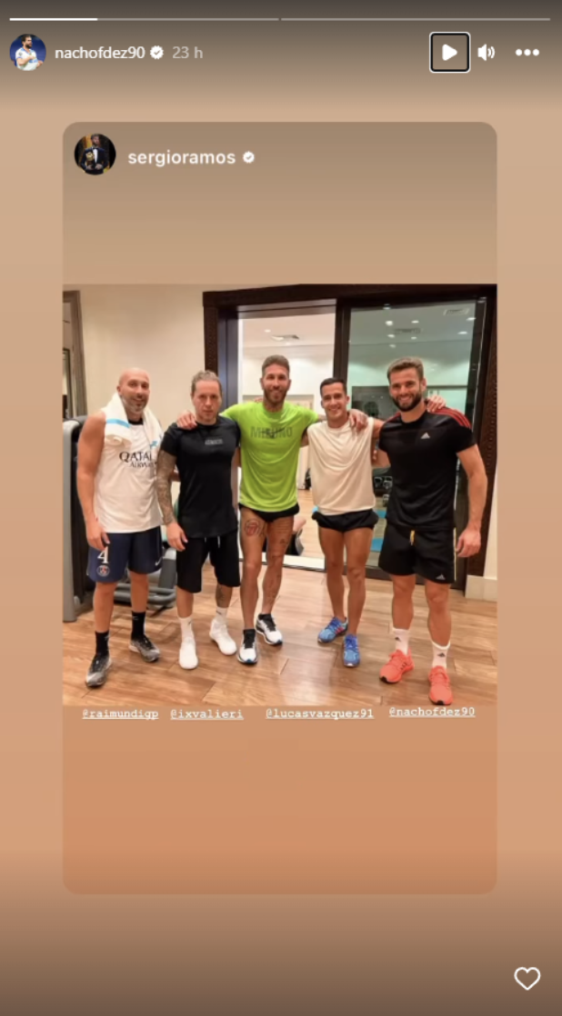 Sergio Ramos junto a Nacho Fernández y Lucas Vázquez  Sergio Ramos junto a Nacho Fernández y Lucas Vázquez