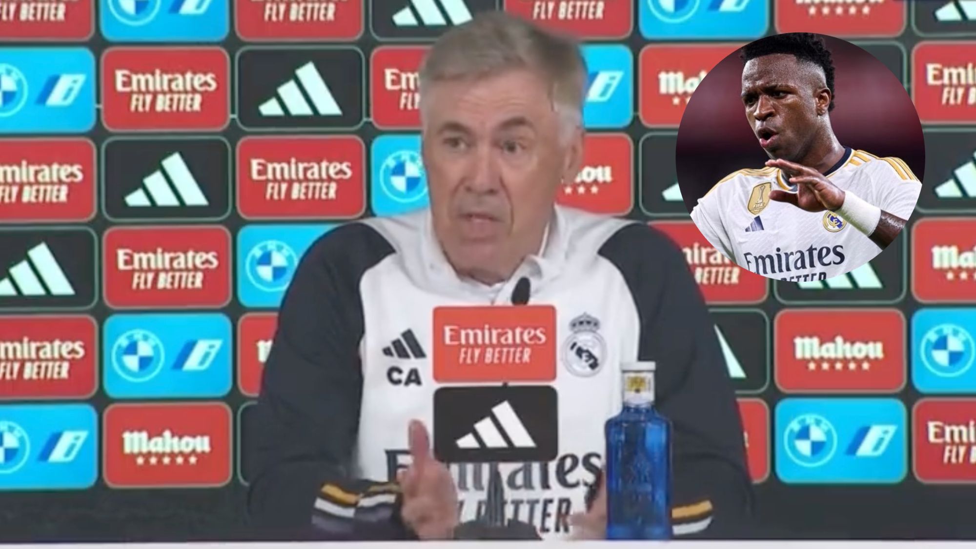 El vacile de Ancelotti a una periodista por Vinicius en rueda de prensa: "Se puso a llorar"