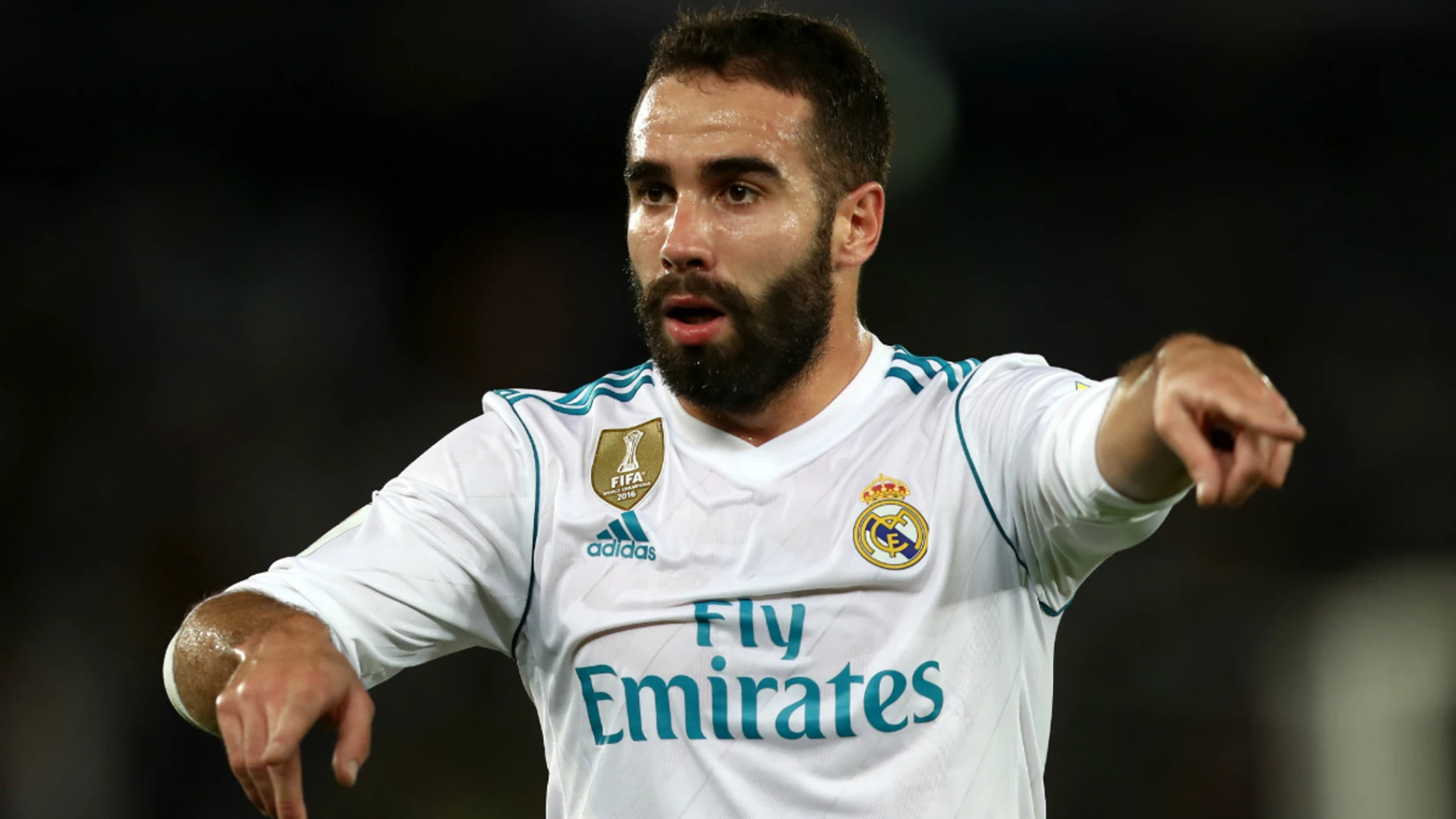 Dani Carvajal durante un partido con el Real Madrid