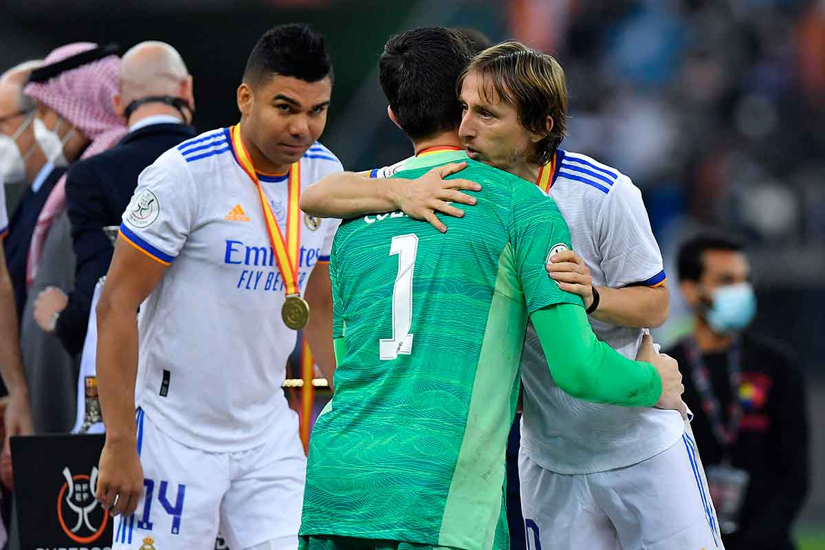 Courtois y Modric, celebrando la última Supercopa de España