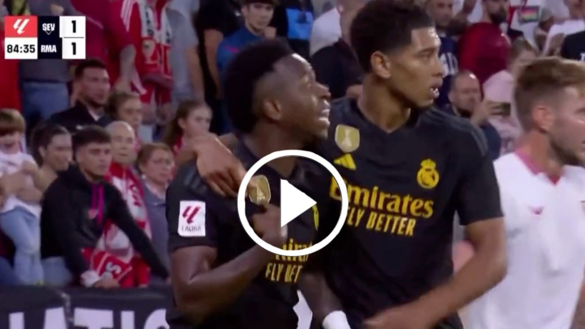 Bellingham ya ejerce de capitánsu gesto con Vinicius tras la tangana en Sevilla