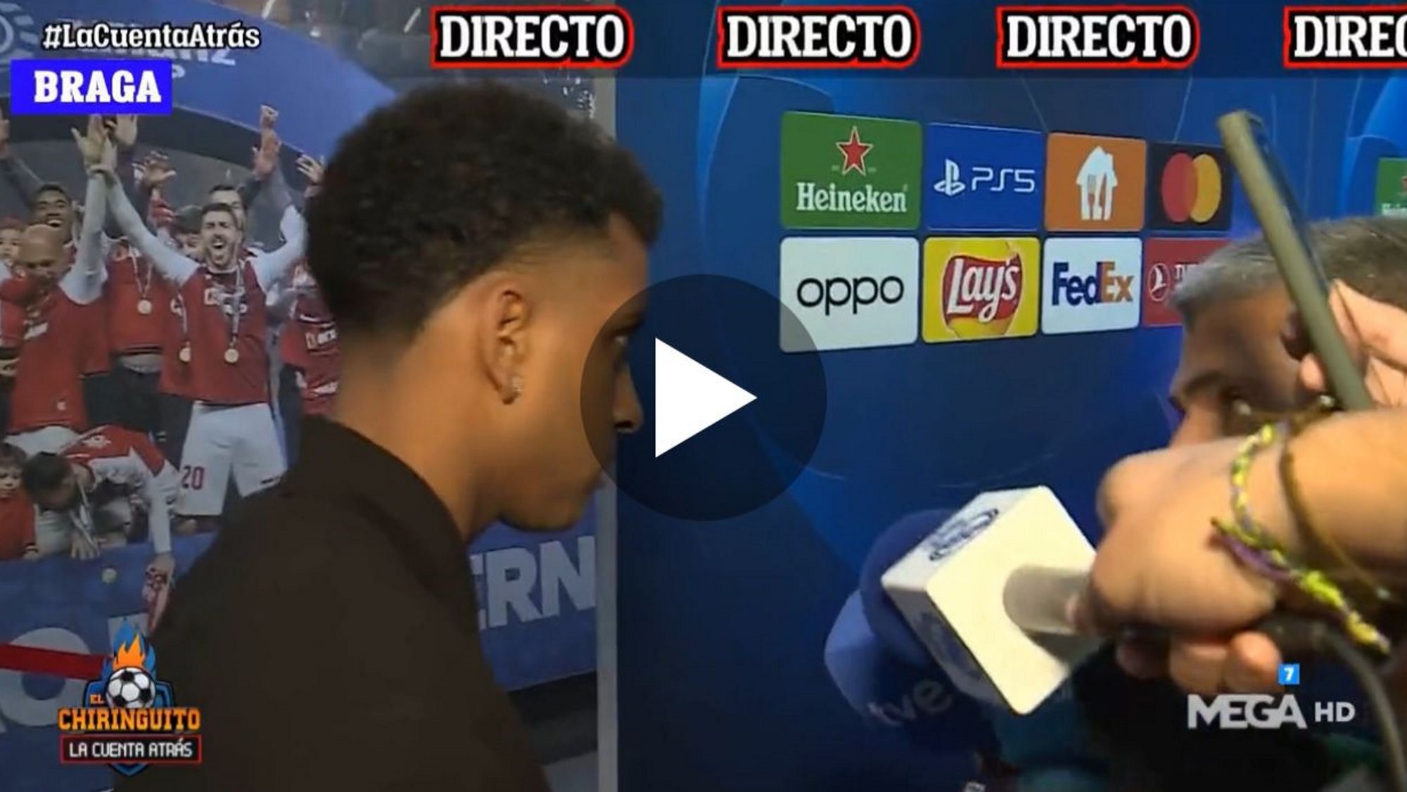 La reacción de Rodrygo en directo tras el insulto de un directivo del Barça a Vinicius “Mira…”