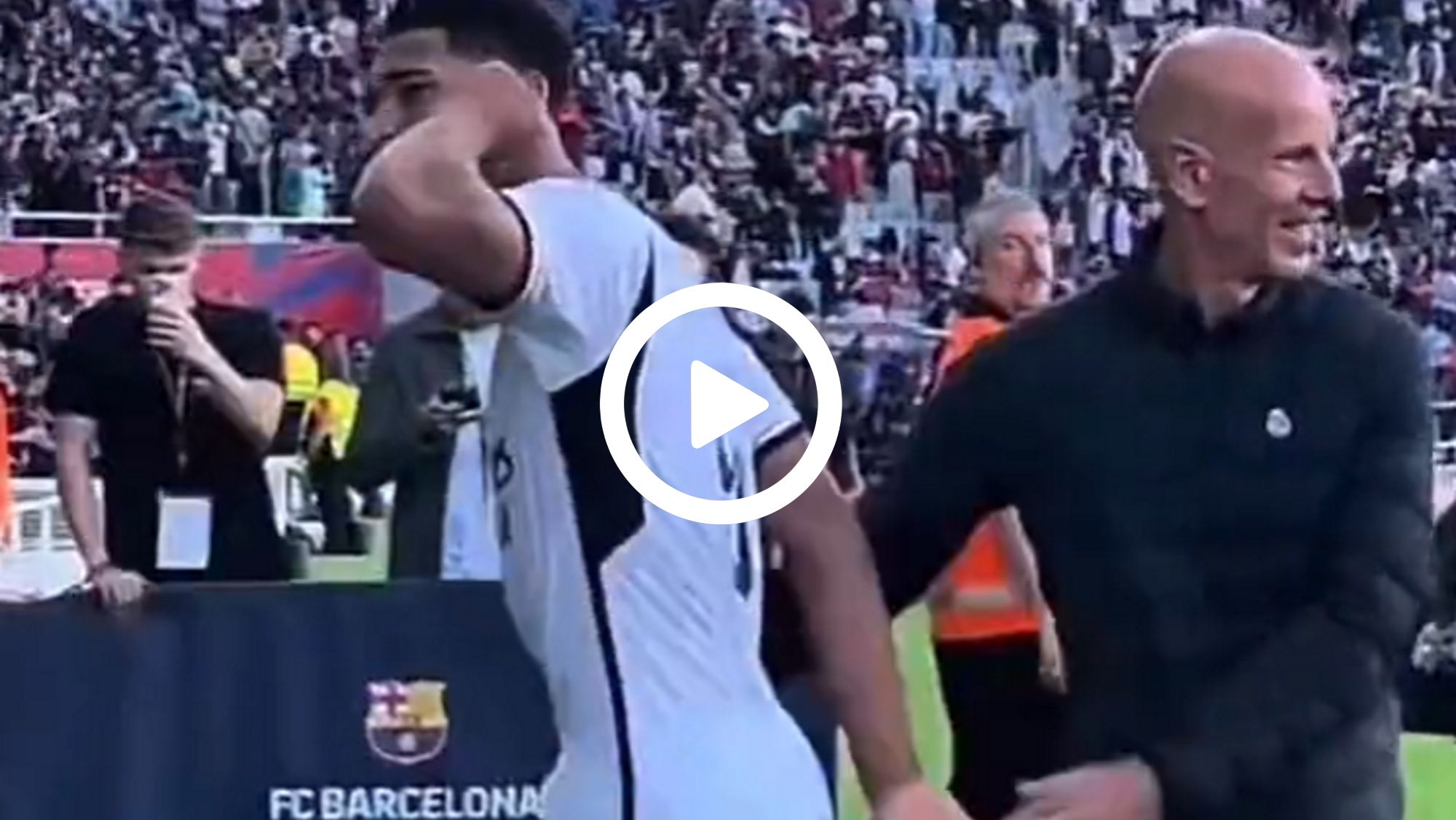 La imagen que no se vio en TV Bellingham responde a los culés que le insultaron