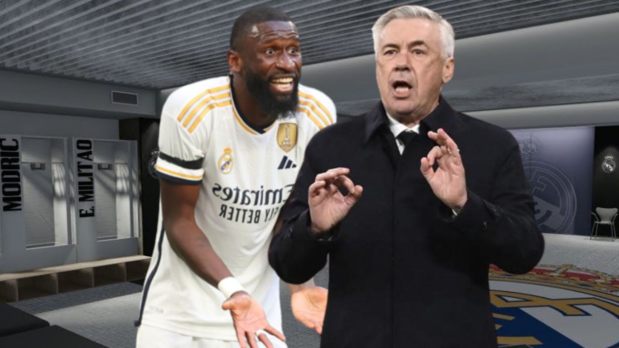 Ancelotti se fue a por Rüdiger tras el partido contra el Rayo: "Esto no p..."