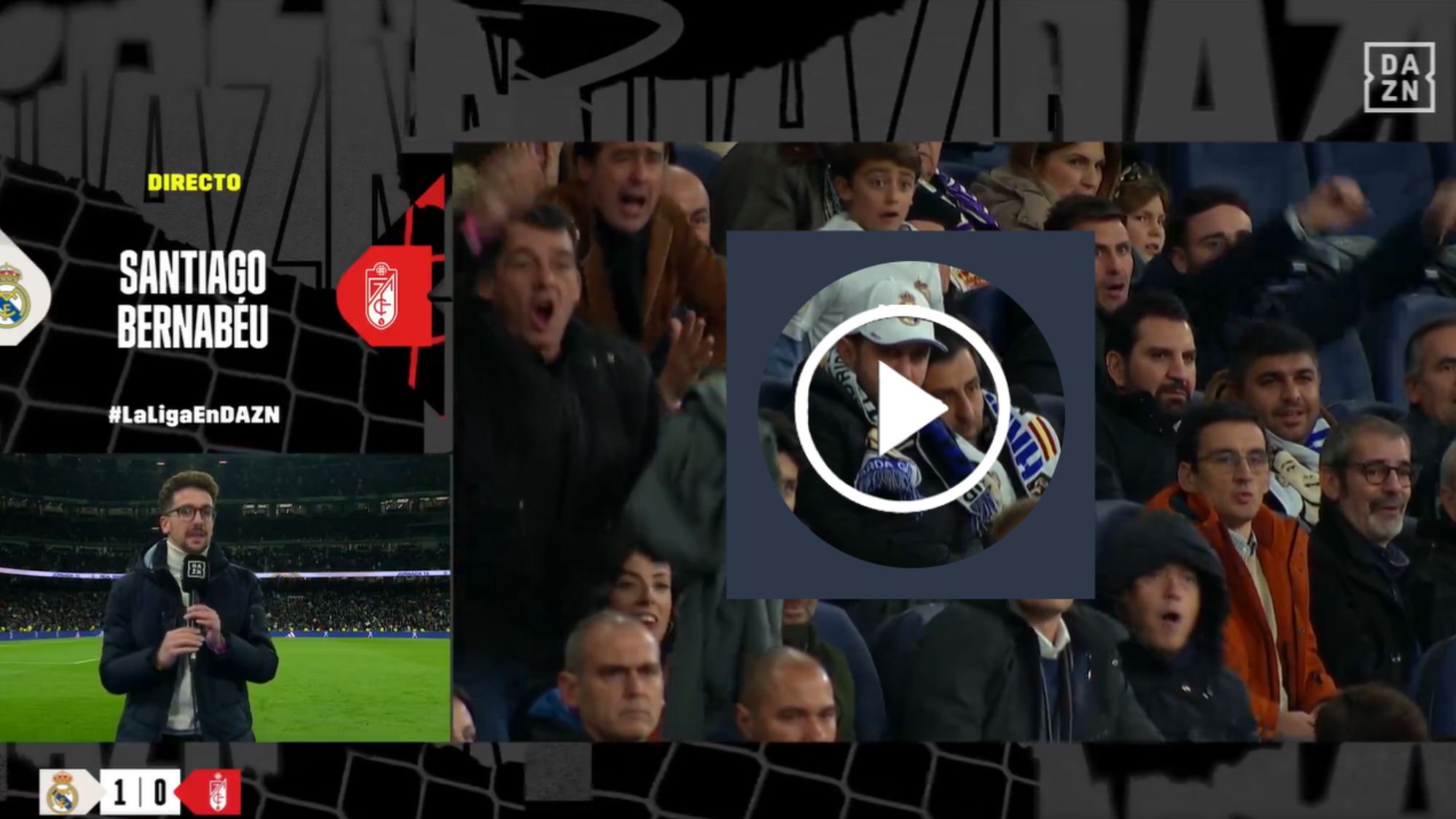 Imagen curiosa que captó DAZN en el Bernabéu Imagen curiosa que captó DAZN en el Bernabéu
