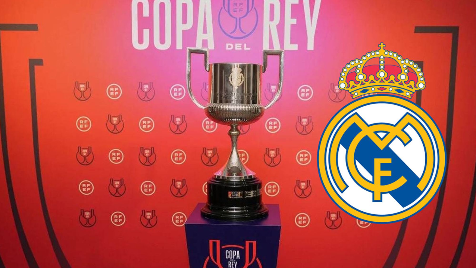 La Copa del Rey y el escudo del Real Madrid 