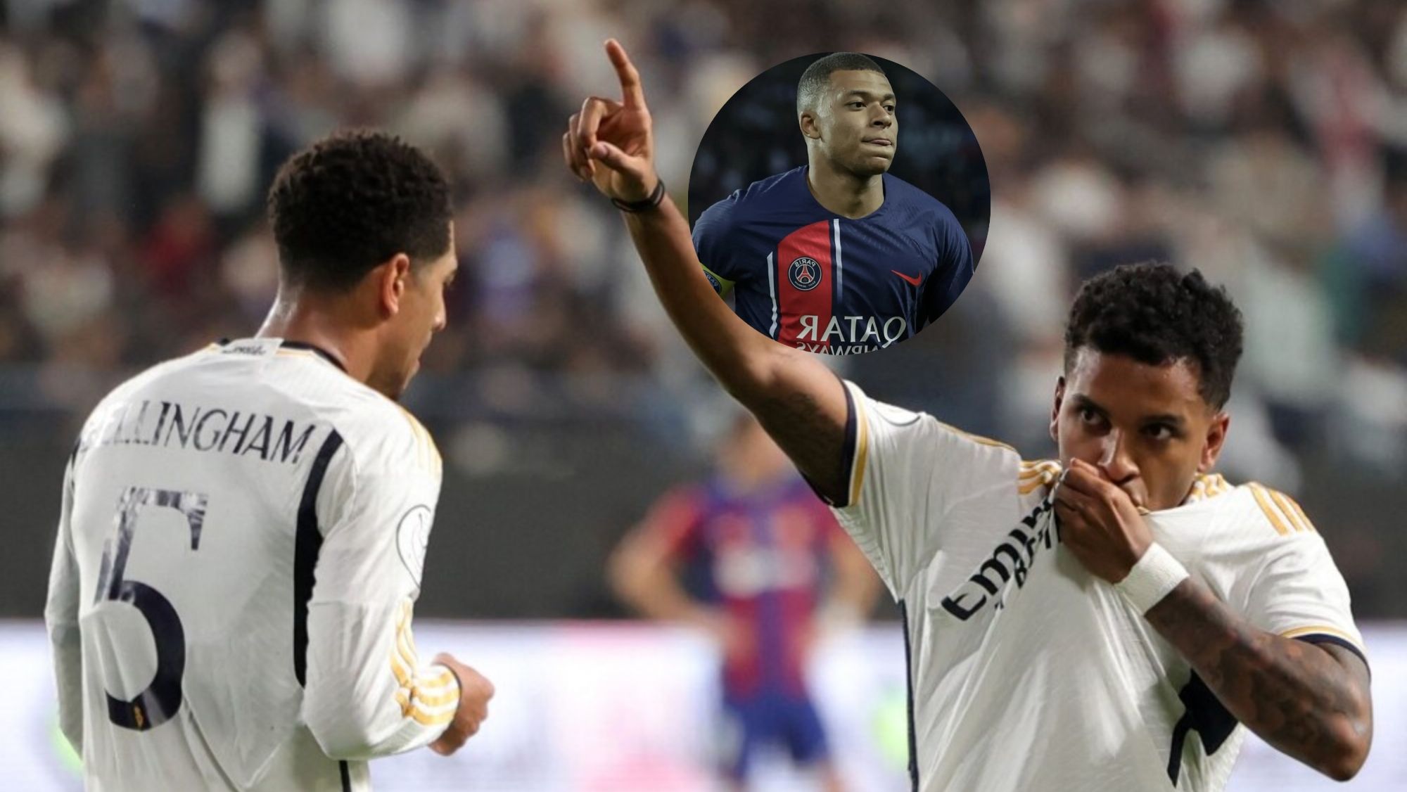 El guiño de Rodrygo a Mbappé tras ganar la final al Barçale pillaron las cámaras