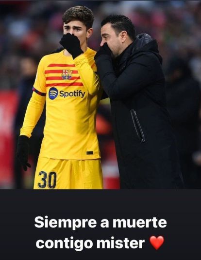 La despedida de Gavi a Xavi Hernández La despedida de Gavi a Xavi Hernández