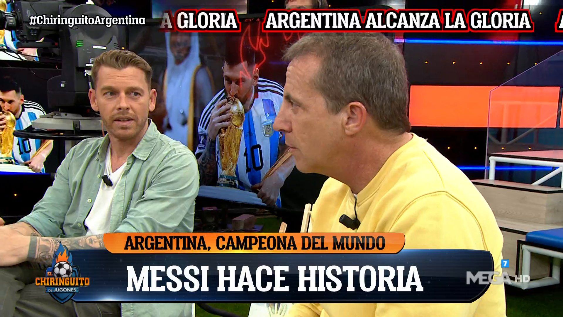 Jota Jordi y Cristóbal Soria ayer en El Chiringuito