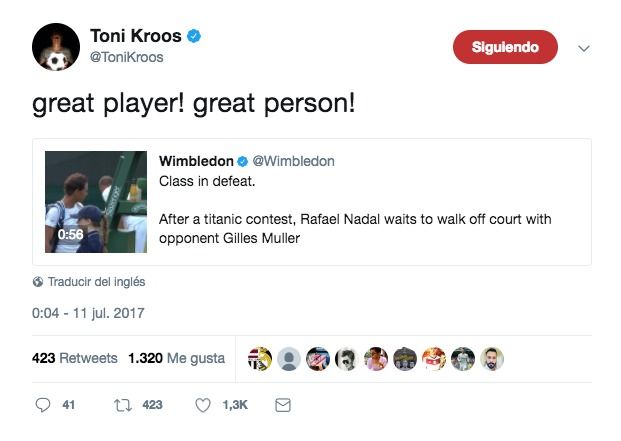 Tony Kroos a Rafael Nadal